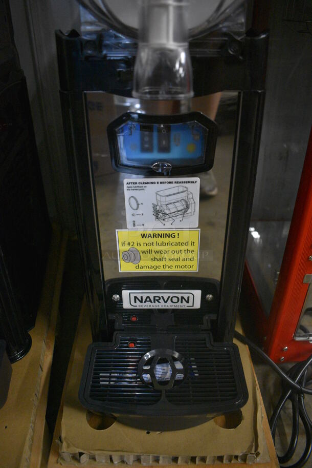 BRAND NEW IN BOX! Narvon Model OASIS 1-10 Metal Commercial Countertop Single Hopper Slushie Machine. Hopper Has 2.6 Gallon Capacity. 120 Volts, 1 Phase. 8x20x34. Tested and Working! - Image 4 of 8