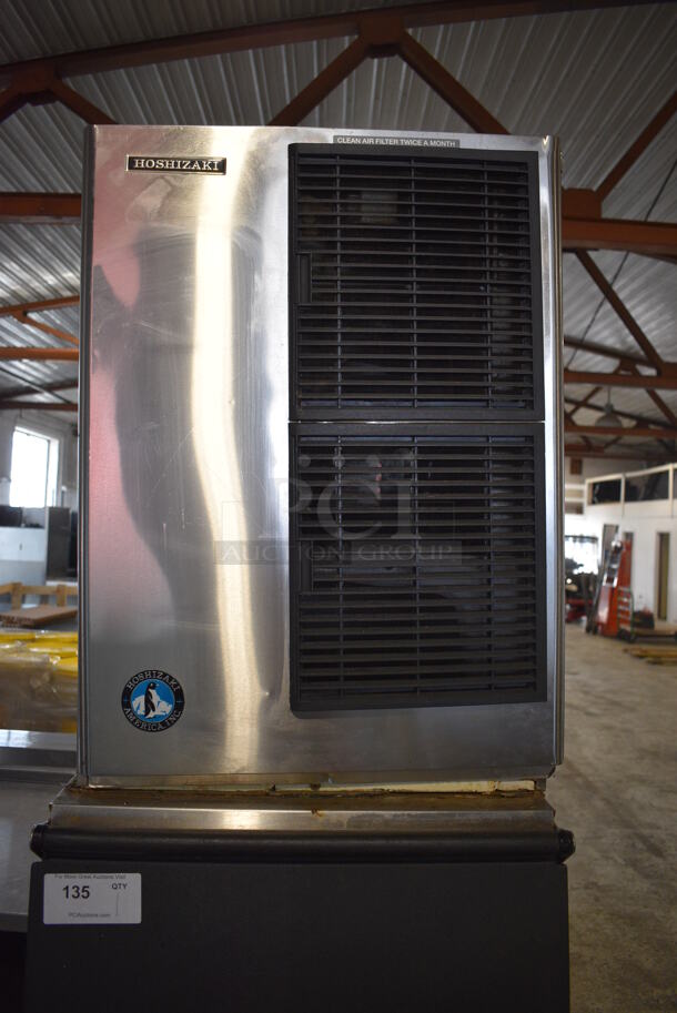 Hoshizaki Model KM-500MAH Stainless Steel Commercial Ice Machine Head on Metal Commercial Ice Bin and Equipment Stand. 115-120 Volts, 1 Phase. 23x33x71, 37x24x25 - Image 2 of 8