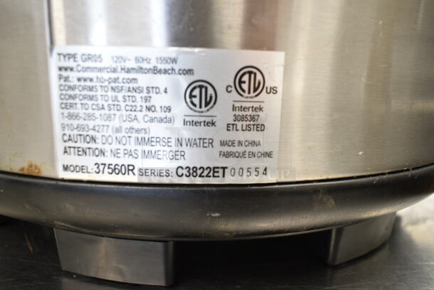 Proctor Silex 37560R Stainless Steel Countertop Rice Cooker. 120 Volts, 1 Phase. Tested and Working! - Image 2 of 3