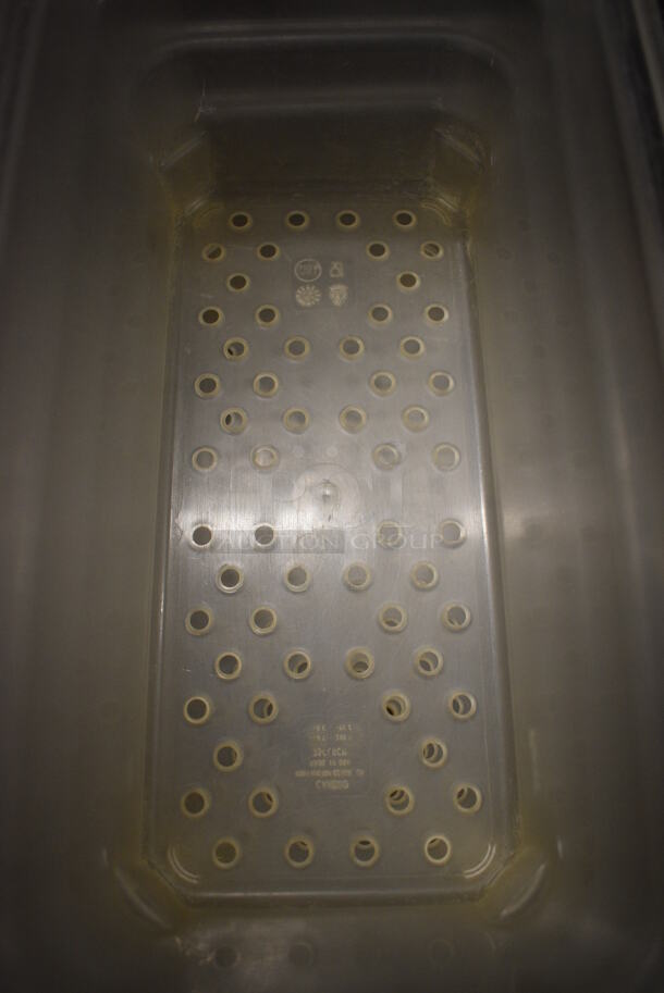 ALL ONE MONEY! Lot of 4 Poly Clear 1/3 Size Straining Drop In Bins. 1/3x6 - Image 3 of 3