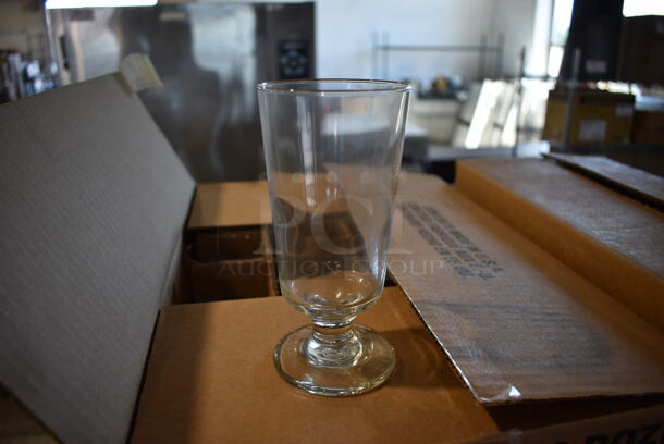 5 Boxes of 24 BRAND NEW IN BOX! Libbey Embassy Footed Hi Ball Glasses. 3x3x6. 5 Times Your Bid!