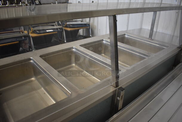 Vollrath 37050-2494-CNB Stainless Steel Commercial Electric Powered 5 Well Steam Table w/ Sneeze Guard and Tray Slide on Commercial Casters. 208 Volts, 1 Phase. 92x45x48 - Image 4 of 8