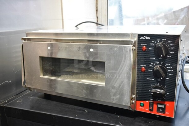 2023 Crosson CPO-160 Stainless Steel Commercial Countertop Electric Powered Pizza Oven w/ Broken Cooking Stone. 120 Volts, 1 Phase. Tested and Working! - Image 3 of 6