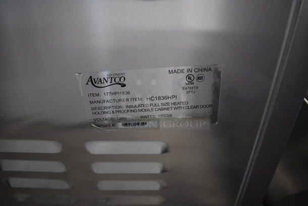 LIKE NEW! Avantco 177HPI1836 Stainless Steel Commercial Heated Holding Cabinet on Commercial Casters. 120 Volts, 1 Phase. 21x32x67. Tested and Working! - Image 7 of 7