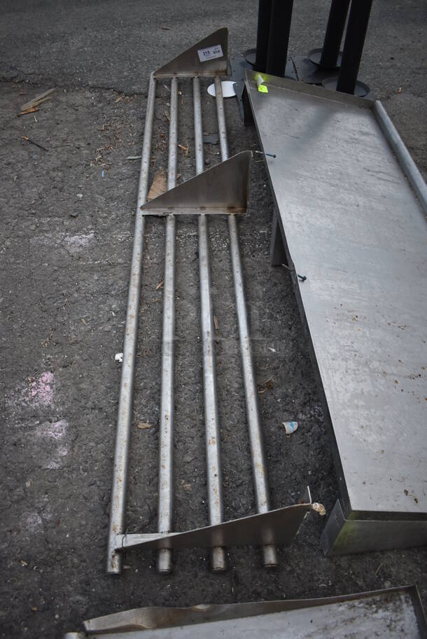 Metal Tray Slide Style Shelf w/ Wall Mount Brackets. 79.5x14x9 - Image 2 of 4