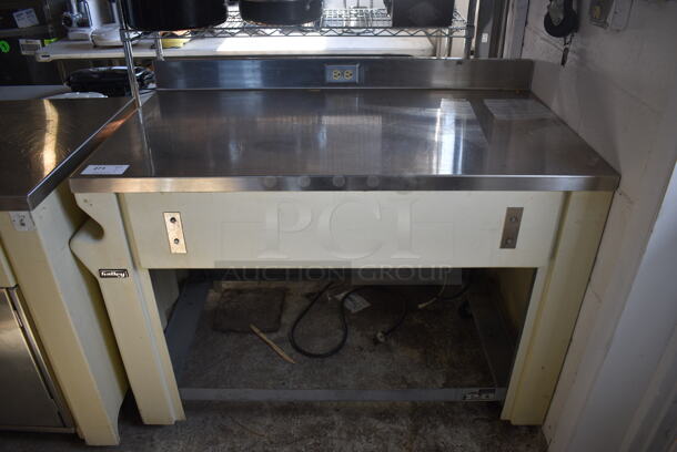 Galley Model 9330W Stainless Steel Commercial Portable Work Station w/ Back Splash on Commercial Casters. 52x28x40