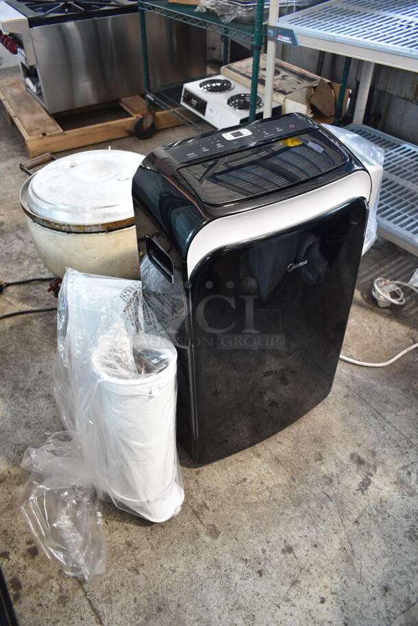 BRAND NEW SCRATCH AND DENT! Midea MAP10HS1WBL 10,000 BTU 4 in 1 Smart Portable Air Conditioner with Heat. 115 Volts, 1 Phase. Tested and Working! - Image 2 of 7