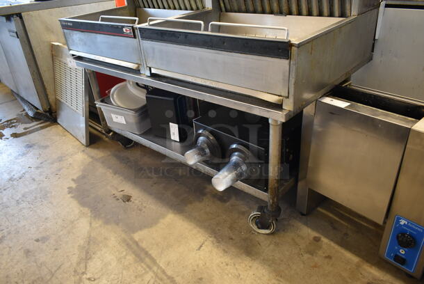Stainless Steel Commercial Equipment Stand w/ Under Shelf on Commercial Casters.