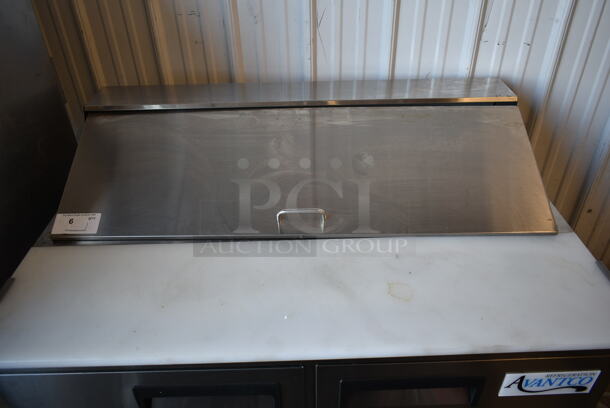 LIKE NEW! 2023 Avantco 178APT48HC Stainless Steel Commercial Sandwich Salad Prep Table Bain Marie Mega Top on Commercial Casters. 115 Volts, 1 Phase. Tested and Powers On But Does Not Get Cold - Image 2 of 10