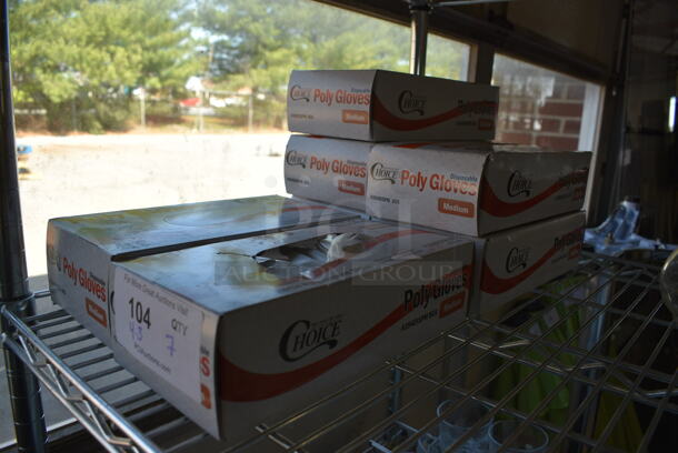 7 Boxes of Choice Medium Poly Gloves. 3 Boxes Opened, 4 NEW Boxes. 7 Times Your Bid! - Image 2 of 3