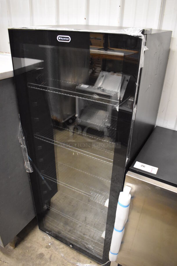 BRAND NEW SCRATCH AND DENT! Whynter FWC-1201BB Metal Commercial Single Door Reach In Wine Chiller Merchandiser. 110 Volts, 1 Phase. 23.5x22.5x55. Tested and Working! - Image 2 of 6