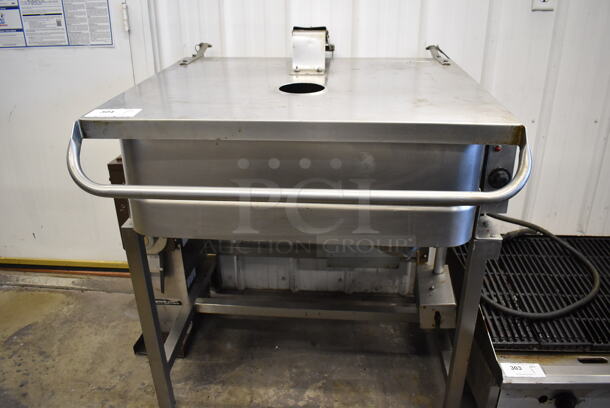 Stainless Steel Commercial Electric Powered Floor Style Braising Pan. 208 Volts, 3 Phase. 38x39x43