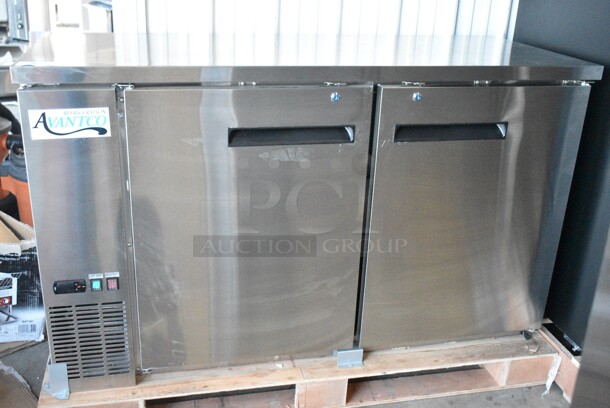 BRAND NEW SCRATCH AND DENT! 2024 Avantco 178UBB60HCS 60" Stainless Steel Counter Height Narrow Solid Door Back Bar Refrigerator with LED Lighting. 115 Volts, 1 Phase. Tested and Working! - Image 2 of 5