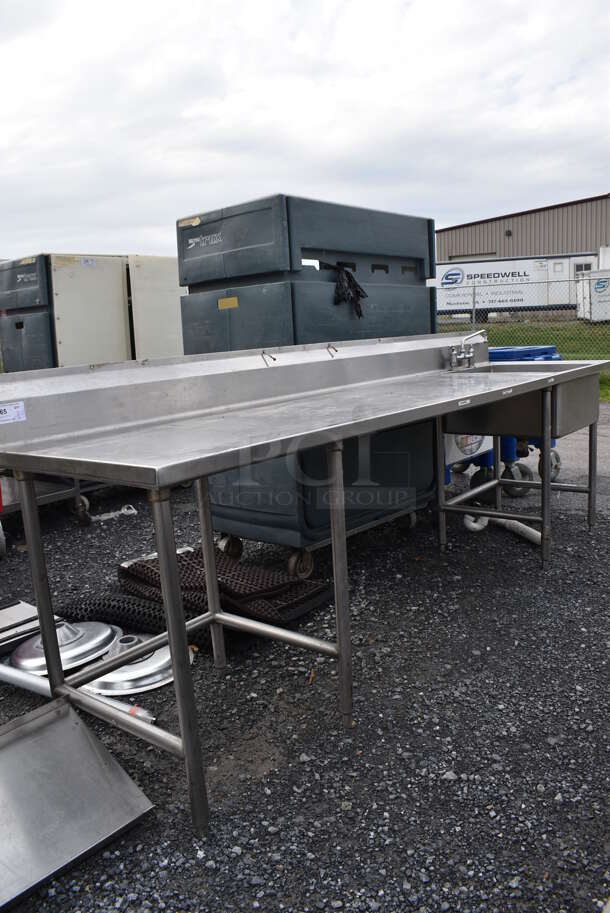Stainless Steel Table w/ Sink Basin, Faucet, Handles and Back Splash. 120x30x43. Bay 24x24x13 - Image 2 of 8