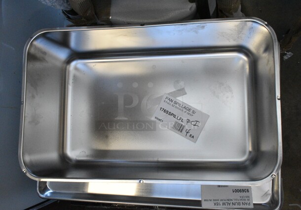 4 BRAND NEW SCRATCH AND DENT! Choice 176SSPILLFL Full Size 6" Deep Stainless Steel Steam Table Spillage Pan. 4 Times Your Bid!  - Image 4 of 5
