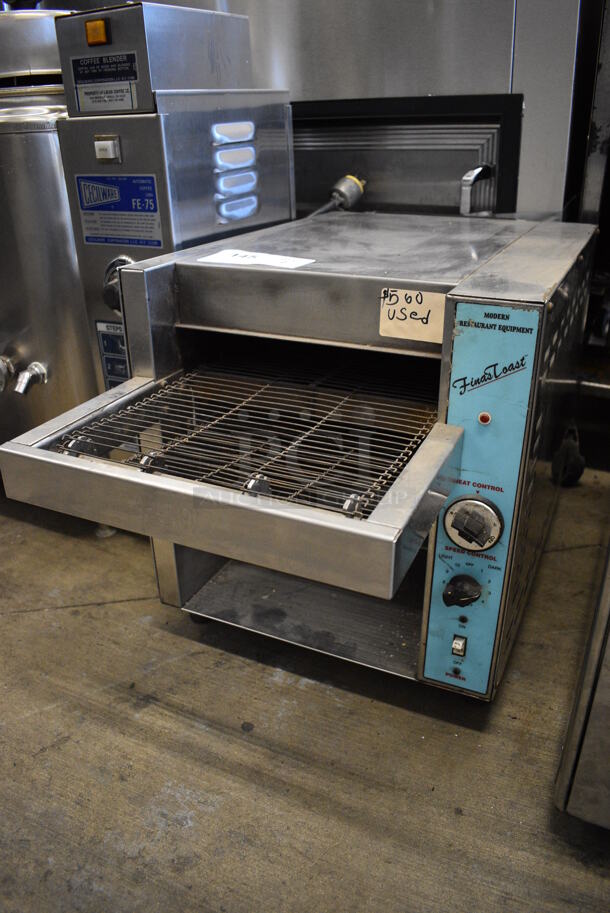 Modern 28ST Stainless Steel Commercial Countertop Electric Powered Conveyor Toaster Oven. 208 Volts. 15x27x17