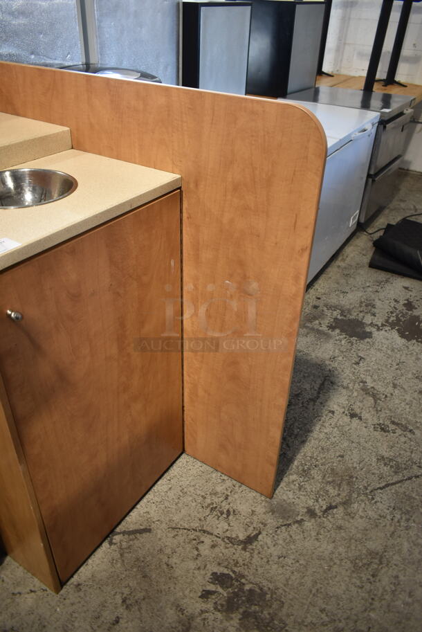 Wood Pattern Trash Can Shell w/ Trash Deposit Hole and Door.  - Image 2 of 6