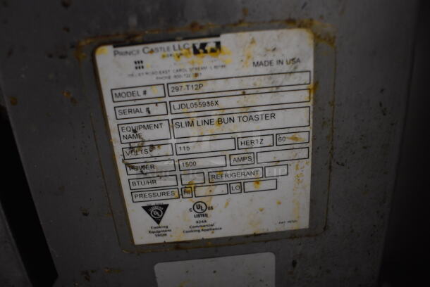 Prince Castle 297-T12P Stainless Steel Commercial Countertop Slim Line Bun Toaster. 115 Volts, 1 Phase. 25x6.5x28. Tested and Powers On But Does Not Get Hot - Image 4 of 5