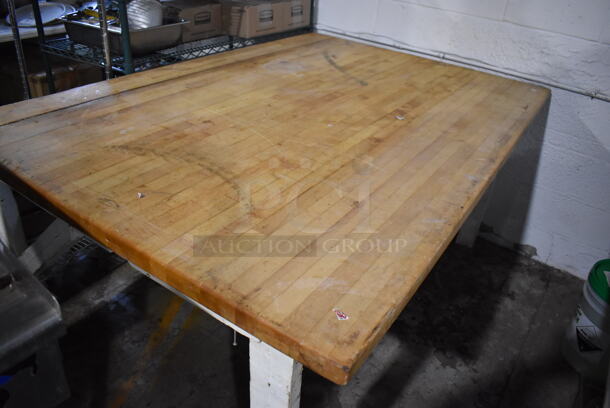 Butcher Block Tabletop on Wooden Legs. 72x49x34 - Image 6 of 6