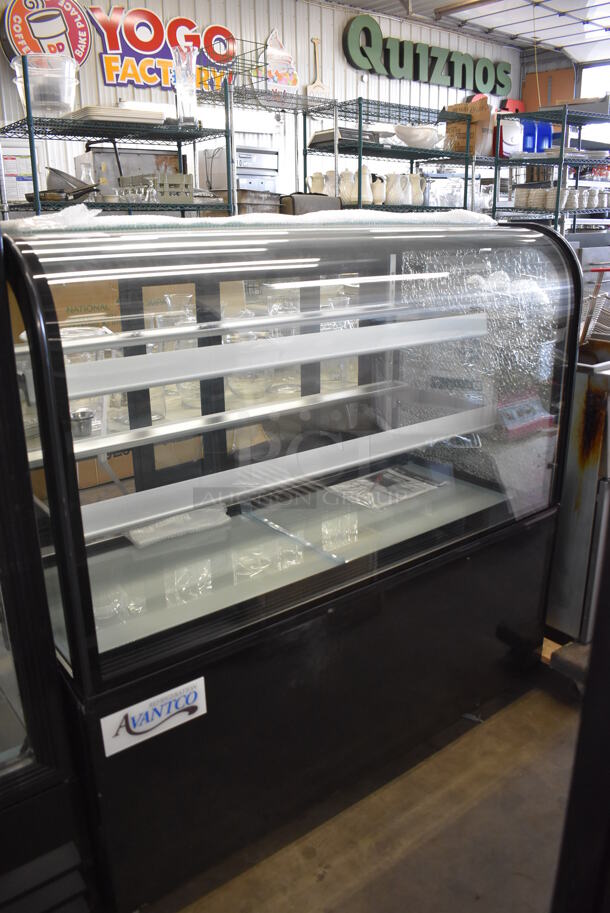 Avantco 193BC48HCB Metal Commercial Floor Style Deli Display Case Merchandiser w/ Poly Coated Racks on Commercial Casters. See Pictures For Glass Damage. 110-120 Volts, 1 Phase. 48x27x48. Tested and Working! - Image 4 of 10