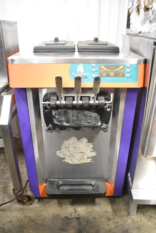 2020 MQ-L20ANZ Stainless Steel Commercial Countertop 2 Flavor w/ Twist Soft Serve Ice Cream Machine. 220 Volts.  - Image 1 of 8