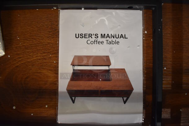 BRAND NEW IN BOX! Brown Wood Pattern Coffee Table