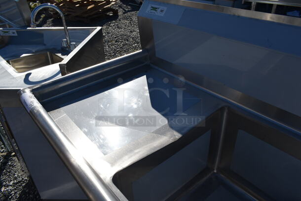 BRAND NEW SCRATCH AND DENT! Regency 600S2171718L Stainless Steel Commercial 2 Bay Sink w/ Left Side Drain Board. Bays 17x17. Drain Board 16.5x18.5 - Image 3 of 5