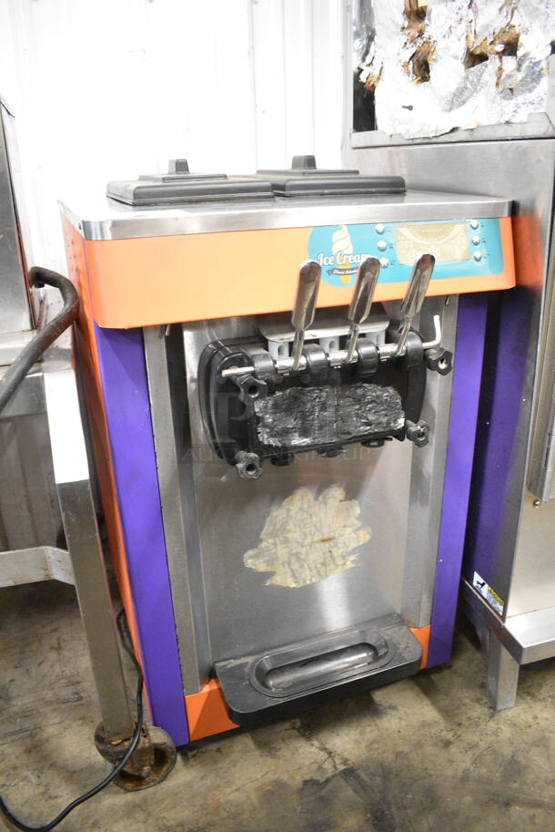 2020 MQ-L20ANZ Stainless Steel Commercial Countertop 2 Flavor w/ Twist Soft Serve Ice Cream Machine. 220 Volts.  - Image 2 of 8