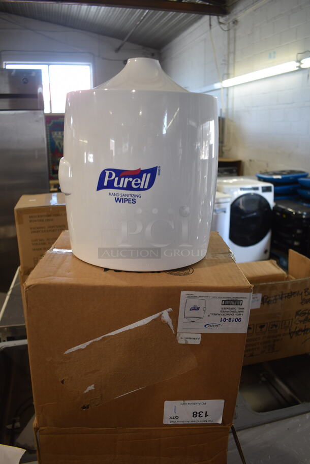 BRAND NEW IN BOX! Purell White Poly Hand Sanitizing Wipe Dispenser. - Image 1 of 6