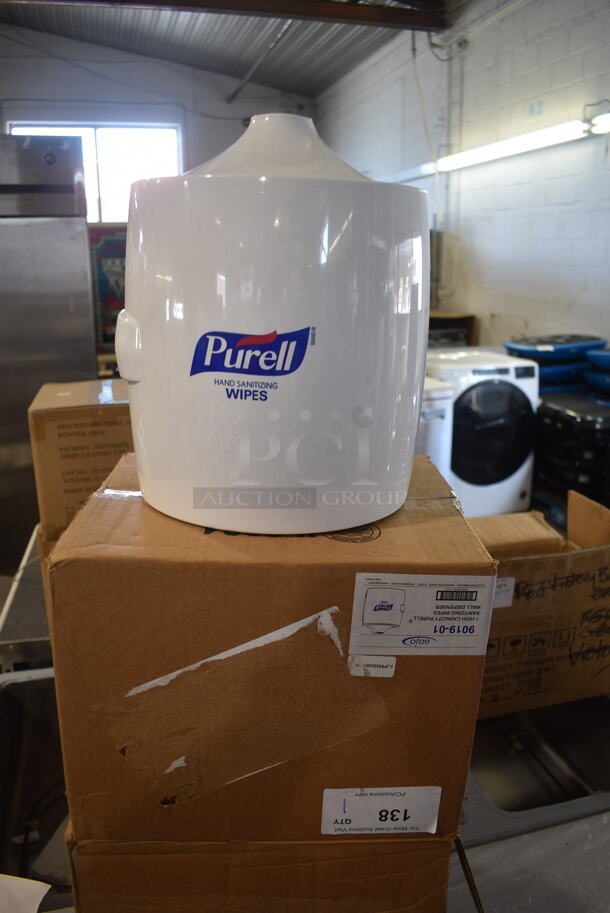 BRAND NEW IN BOX! Purell White Poly Hand Sanitizing Wipe Dispenser.