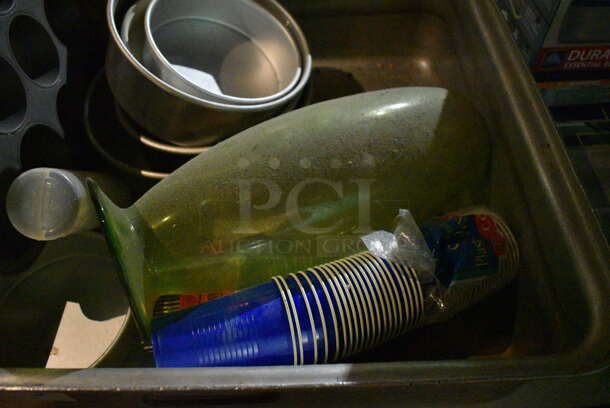 ALL ONE MONEY! Lot of Various Items Including Vase and Metal Baking Pans in Metal Bin. (bar) - Image 3 of 4