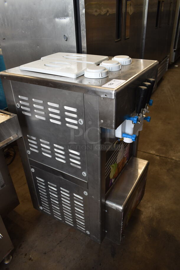 2013 Aspera Stainless Steel Commercial Floor Style Air Cooled2 Flavor w/ Twist Soft Serve Ice Cream Machine on Commercial Casters. 220 Volts. - Image 7 of 10