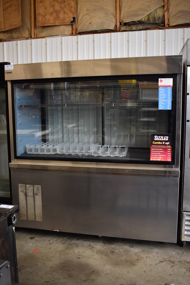 LATE MODEL! Delfield Stainless Steel Commercial Refrigerated Display Case Merchandiser. 72x33.5x77. Tested and Powers On But Does Not Get Cold
