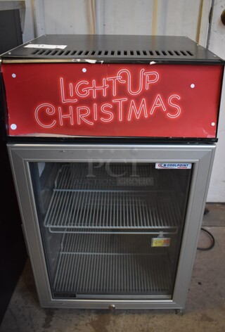 ATC Coolpoint CTB100 Metal Commercial Single Door Reach In Mini Cooler Merchandiser. 115 Volts, 1 Phase. 19x19x32. Tested and Working!
