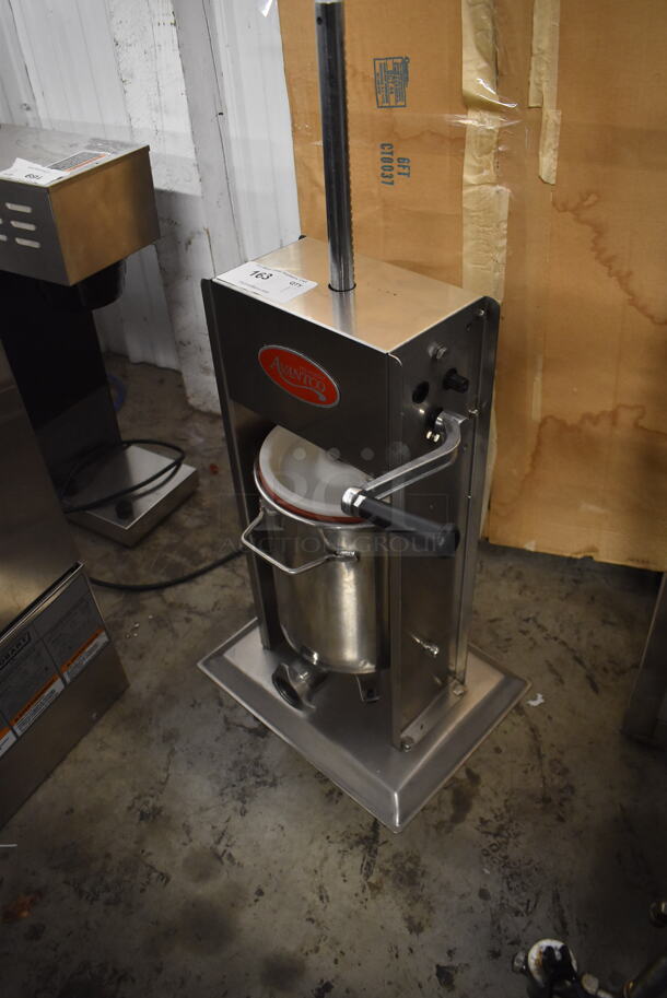 Avantco Commercial Stainless Steel Countertop Manual Sausage Stuffer.  - Image 3 of 3
