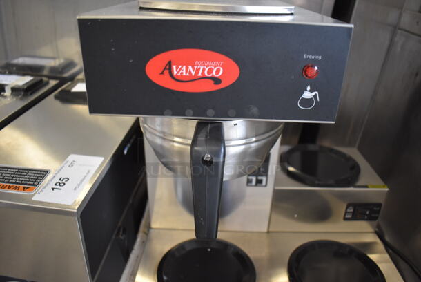 IN ORIGINAL BOX! Avantco C30 Stainless Steel Commercial Countertop 3 Burner Coffee Maker w/ Poly Brew Basket. Used a Few Times at Trade Show. 120 Volts, 1 Phase. 16.5x14.5x16.5. Tested and Working! - Image 5 of 7