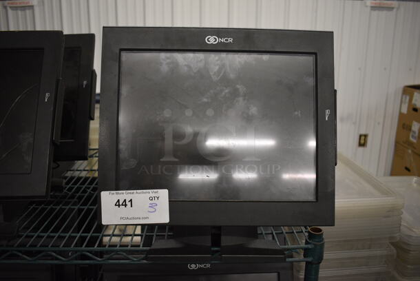 3 NCR 15" POS Monitors w/ Credit Card Strip Reader. 3 Times Your Bid! - Image 1 of 5