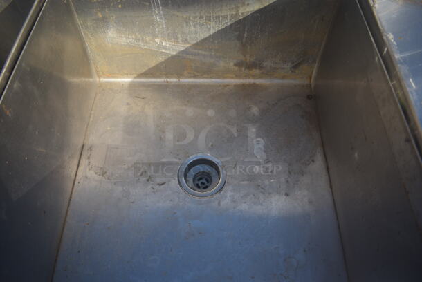 KCS KCS-SQS2424-1A Commercial Stainless Steel One Bay Utility Sink With Gooseneck Faucet On Galvanized Legs. - Image 3 of 6