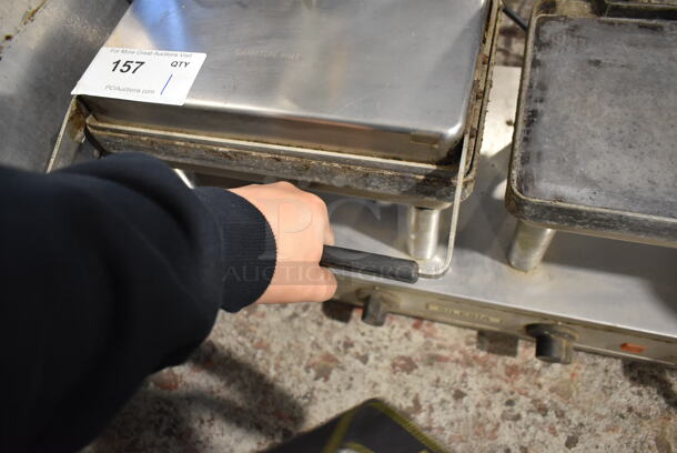 Silesia 1-2 Stainless Steel Commercial Countertop Double Panini Press. Cannot Test Due To Plug Style - Image 4 of 5