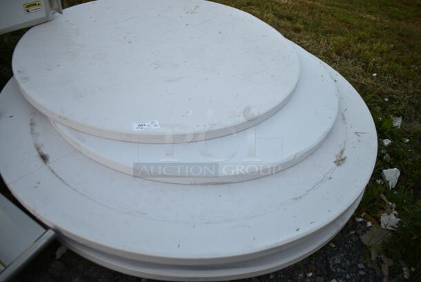6 Various White Round Folding Tables. 6 Times Your Bid! - Image 6 of 6