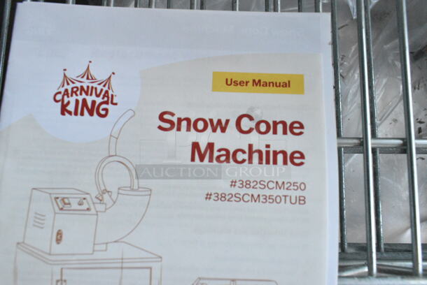 BRAND NEW SCRATCH AND DENT! Carnival King 382SCM250 Sno Cone Ice Machine - 120 Volts, 1 Phase. Tested and Working! - Image 3 of 3