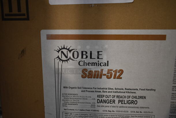 Box of 4 BRAND NEW Noble Chemical Sani-512 Disinfectant Gallons - Image 4 of 6