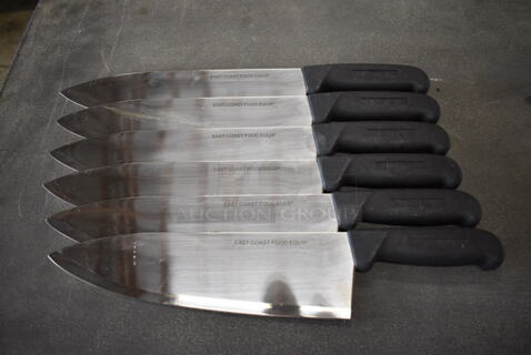 6 Sharpened Stainless Steel Chef Knives. 15". 6 Times Your Bid!