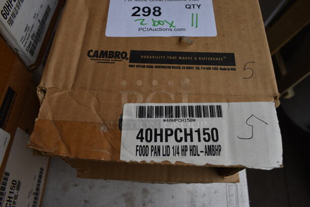 ALL ONE MONEY! Lot of 11 BRAND NEW IN BOX! Cambro Poly Amber Colored 1/4 Size Drop In Bin Lids - Image 3 of 3