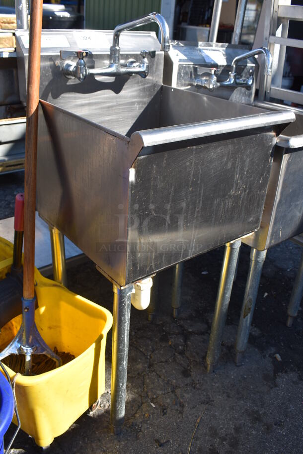 Stainless Steel Commercial Single Bay Sink w/ Faucet and Handle. 18x22x42 - Image 4 of 5