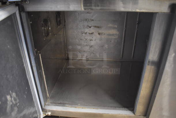 Avantco 178PICL2 Stainless Steel Commercial Pizza Prep Table w/ Oversized Cutting Board on Commercial Casters. 115 Volts, 1 Phase. 71x37x46. Tested and Working! - Image 8 of 9