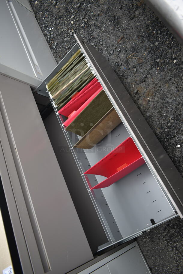 Gray Metal 2 Drawer Filing Cabinet. - Image 4 of 4