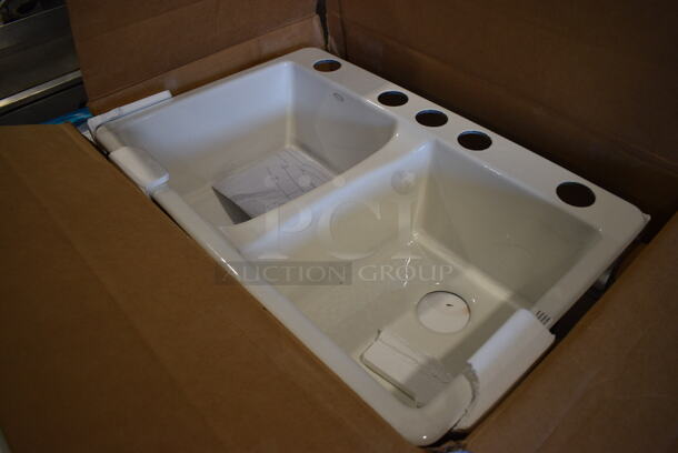 BRAND NEW IN BOX! Kohler 5873-5U-0 Deerfield Double Equal Drop In Sink. 33x22x9. Bays 14.5x16.5x9 - Image 2 of 7