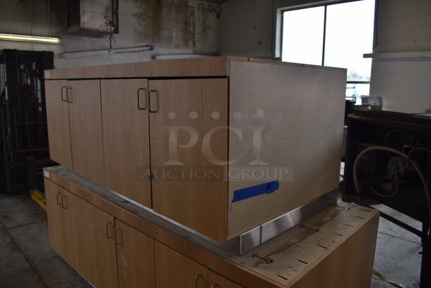 BRAND NEW! Wood Pattern 4 Door Counter. Missing Countertop. - Image 3 of 5