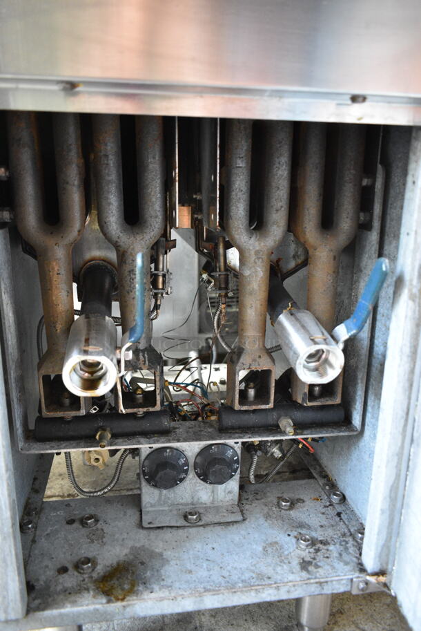 Pantini Stainless Steel Commercial Natural Gas Powered 2 Section Deep Fat Fryer.  - Image 3 of 4
